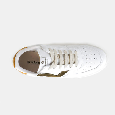 Zapatillas deportivas de piel mujer khaki Madrid Victoria