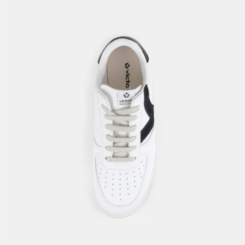 Zapatillas deportivas de piel mujer negro Madrid Victoria