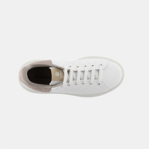 Zapatillas deportivas de piel mujer nude Milán Victoria