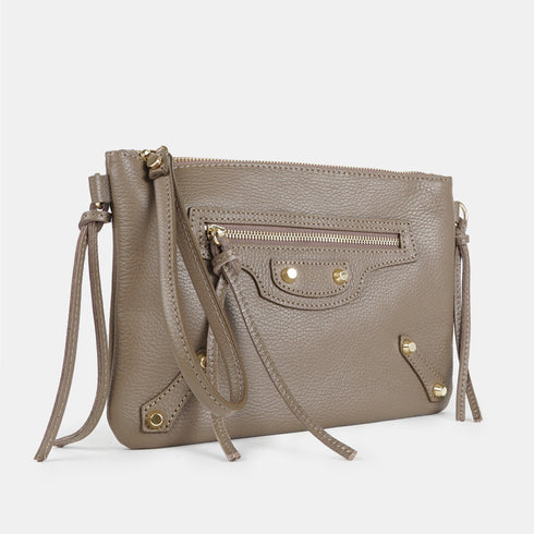 Bolso bandolera de piel khaki Tamara