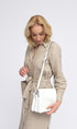 Bolso bandolera para mujer con tres compartimentos blanco Noelia