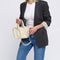 Bandolera para mujer de piel con asa de mano beige Helia