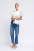 Bolso de bandolera piel con pompón Cristin Primavera Beige