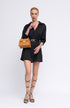 Bolso de con cadena para mujer con asa de mano con solapa marrón Claudia
