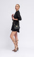 Bolso de con cadena para mujer con asa de mano con solapa negro Claudia