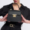 Bolso de con cadena para mujer con asa de mano con solapa negro Claudia