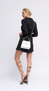 Bolso de con cadena para mujer con asa de mano con solapa blanco Claudia