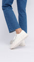 Zapatillas deportivas para mujer de lona con suela gorda blanco Mamba