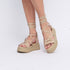 Sandalias de tiras de esparto con plataforma beige Helena