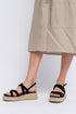 Sandalias de esparto con plataforma negro Niko