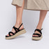 Sandalias de esparto con plataforma negro Niko