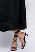 Sandalias con tacón de piel con tiras trenzadas para mujer negro Gabriella