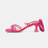 Sandalias con tacón de piel con tiras trenzadas para mujer fucsia Gabriella