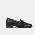 Mocasines de piel para mujer napa negro Plath