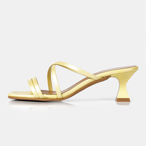 Sandalias con tiras tacón limón Penélope