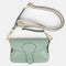 Bolso de bandolera porta móvil de piel Pili verde aguacate