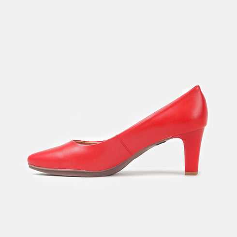 Zapatos de tacón 6.5cm de piel rojo Tania