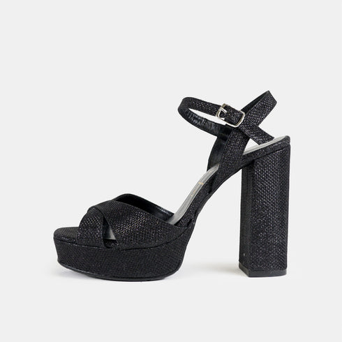 Zapatos de fiesta de tacón mujer negro María