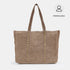 Bolso shopper para mujer de piel serraje con tachuelas khaki Alexandra