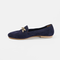 Mocasines de mujer de serraje con cadena azul Alida