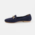 Mocasines de mujer de serraje con cadena azul Alida
