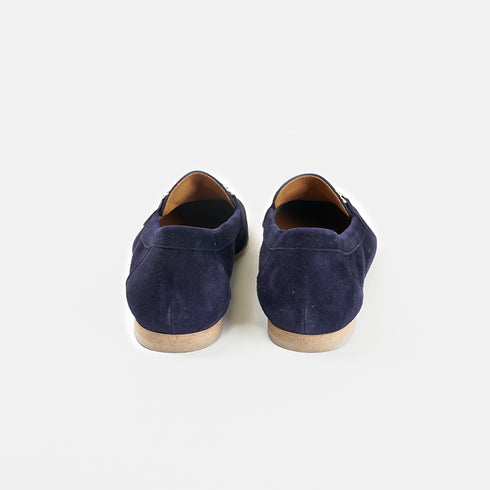 Mocasines de mujer de serraje con cadena azul Alida