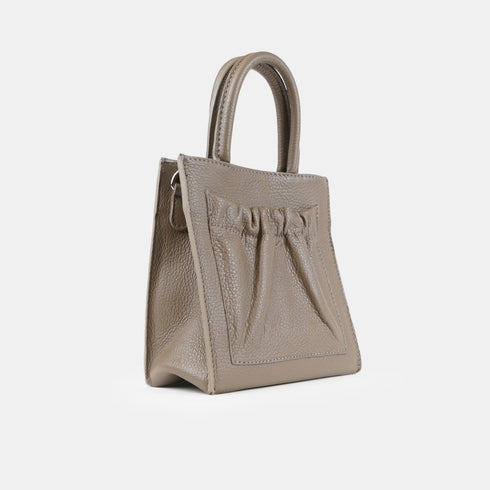 Bolso bandolera de piel pequeño mujer khaki Carmen