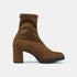 Botines de tacón mujer de antelina marrón Pineda