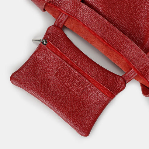 Bolso shopper para mujer de piel para personalizar rojo Amy