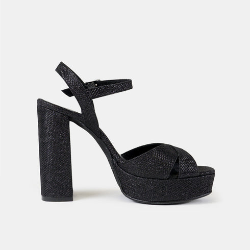 Zapatos de fiesta de tacón mujer negro María