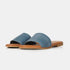 Sandalias planas de piel para mujer azul Alejandra