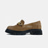 Mocasines de piel con plataforma taupe Abril