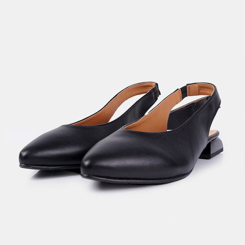 Zapatos planos de piel para mujer negro Beatriz