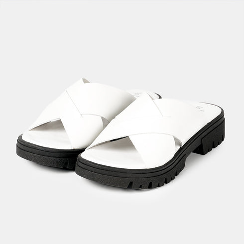 Sandalias de mujer de piel con plataforma blanco Matilde