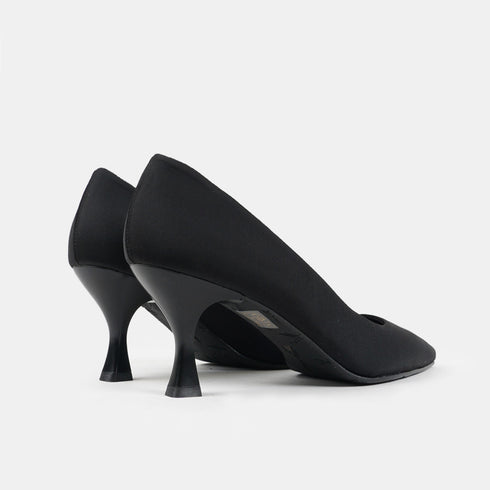 Zapato con tacón de licra negro Meryl