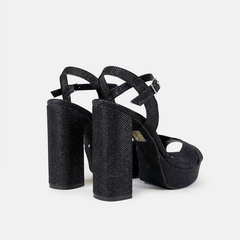 Zapatos de fiesta de tacón mujer negro María