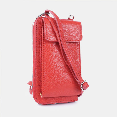 Bolsos para móvil y cartera de piel rojo Cira