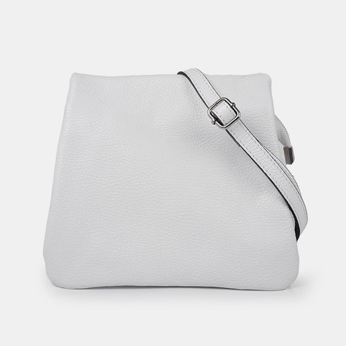 Bolso bandolera para mujer con tres compartimentos blanco Noelia