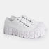 Zapatillas deportivas para mujer de lona con suela gorda blanco Mamba