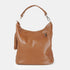 Bolso hobo de piel con pompón marrón Rebeca