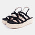 Sandalias de esparto con plataforma negro Niko