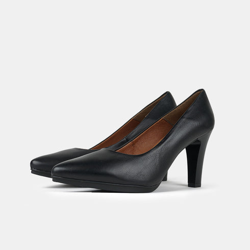Zapatos de tacón 8cm de piel negro Tania