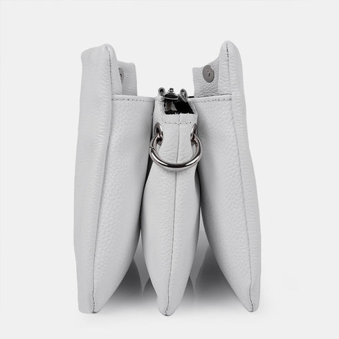 Bolso bandolera para mujer con tres compartimentos blanco Noelia