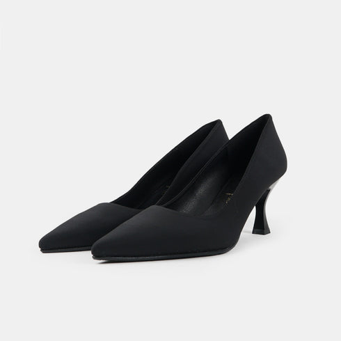 Zapato con tacón de licra negro Meryl