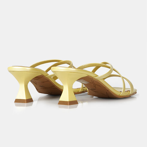 Sandalias con tiras tacón limón Penélope