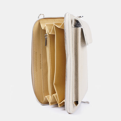 Bolsos para móvil y cartera de piel beige Cira