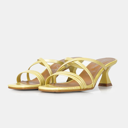 Sandalias con tiras tacón limón Penélope