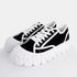 Zapatillas deportivas para mujer de lona con suela gorda negro Mamba