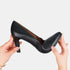 Zapatos de tacón 8cm de piel azul marino Tania