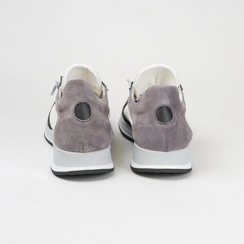 Zapatilla deportiva de hombre piel con cordones blanco Ezra